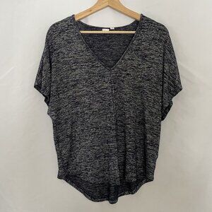 Gap Womens Heathered V-Neck Short Sleeve Top Medium summery navy blue casual